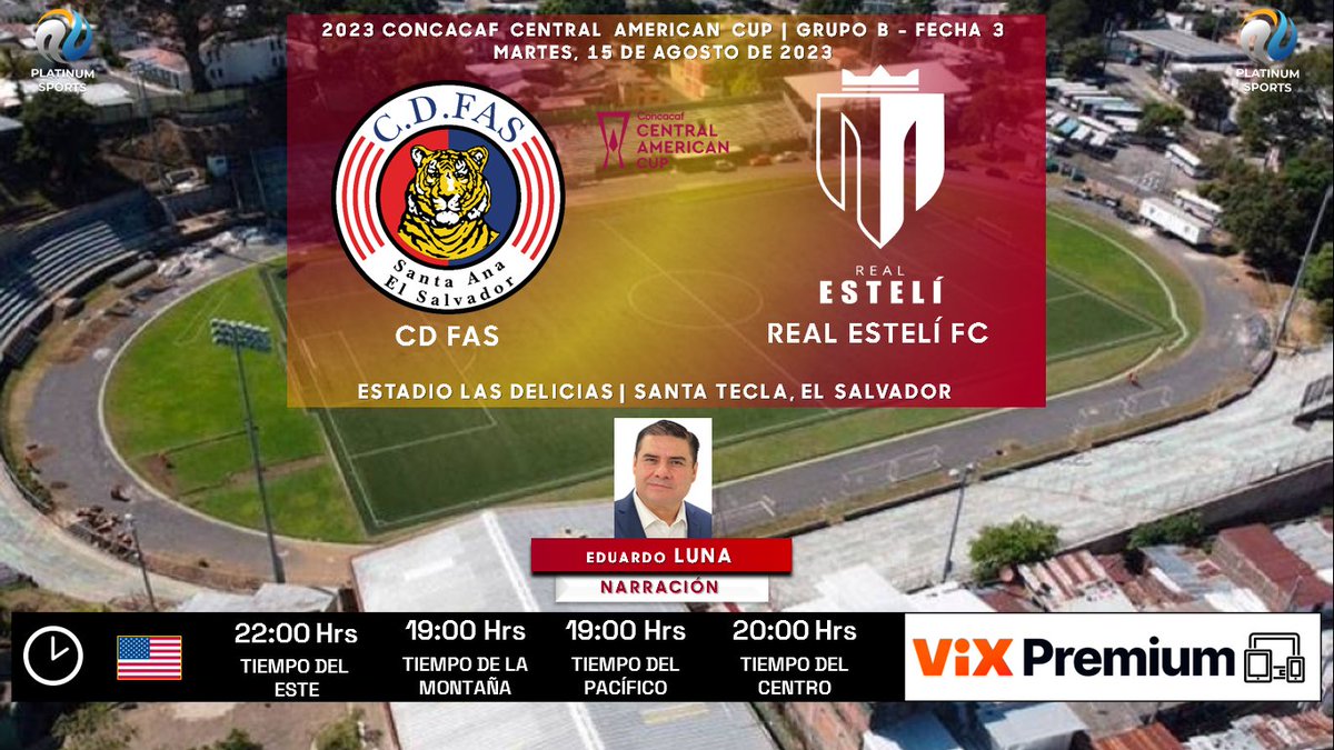 ramonovic09's tweet photo. #ConcacafCentralAmericanCup #Fecha3 | @CDFAS 🆚 @realestelifc
🇸🇻 #FAS 🇳🇮 #RealEstelí
🗓️ Hoy
🇺🇲 ⏰ 22:00 Hrs ET, 19:00 Hrs PT
📱💻 @VIX Premium
🎤 @laloeluna
🤳🏼 #CCCenViX #FASRES https://t.co/nybNasVkbN
