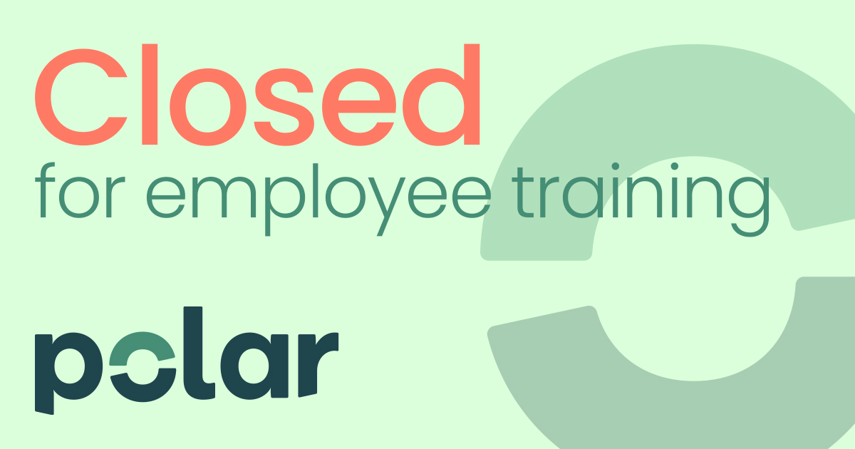 thinkpolar's tweet image. Our office will be closed from 12:00-4:30 p.m. on Wednesday, August 16, for employee training. Our help desk is always available to assist you at 1-888-700-7652.
