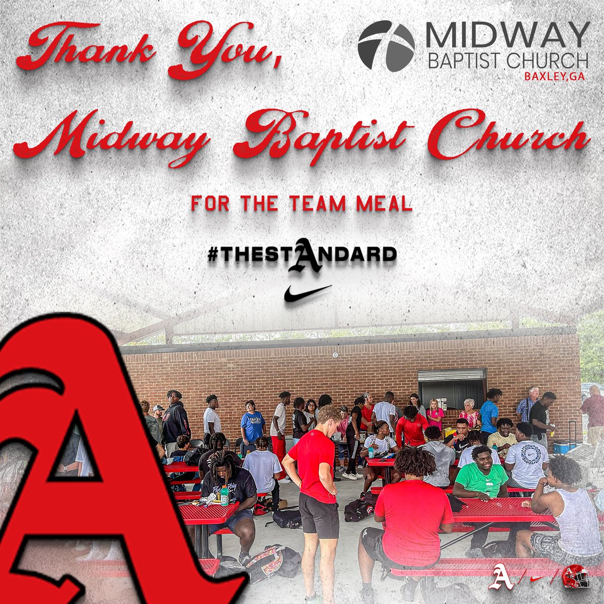 Want to take the time to give a huge Thank You to Midway Baptist Church for our delicious Post Practice meal! #TheStandard 🏴‍☠️🏴‍☠️🏴‍☠️