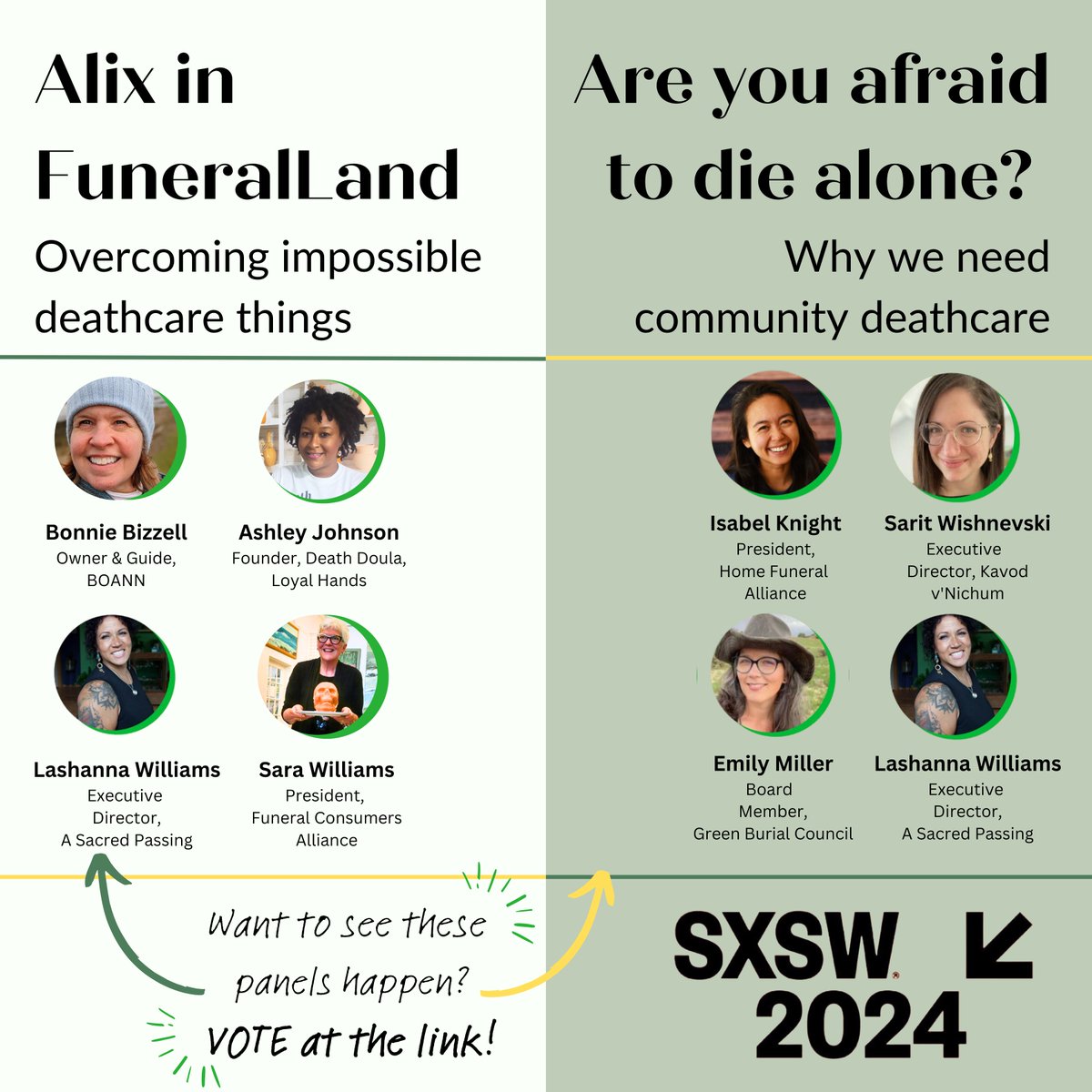 Vote to see Community Deathcare Panels at SXSW 2024! More info at the link. homefuneralalliance.org/blog/vote-for-… 
.
.
.
#CommunityDeathcare #Deathcare #DeathDoula #DeathIsNormal #southby #southbysouthwest #PanelPicker #panelpicker #panelpicker2023 #SXSW2024 #sxsw