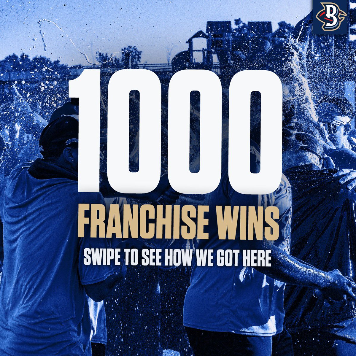 BlueCrabs's tweet photo. Making H15TORY in our 15th season! 

With tonight’s win, your Blue Crabs have become the sixth franchise in ALPB history to reach 1,000 wins! 🦀

#UNFIN15HEDBUSINESS🦀 https://t.co/pCx58YW3V2