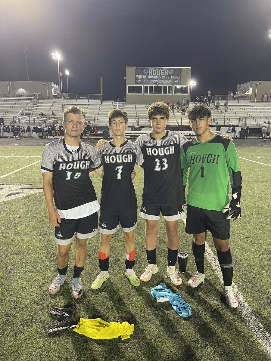 5-0 win over South Iredell tonight.  Goals: Paul Abril 3, Brodie Dubiel, Anthony Dmytruk Assists: Jonah Kakitsis 2, Piercon Selland 2, Jack Lennon Shutout: Ray Velasquez Record: 1-0 overall #HoughWay