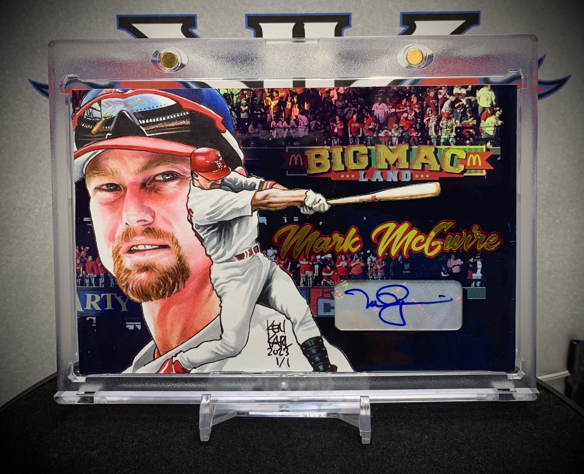 KenKarlArt's tweet image. OTD in 1990, Mark McGwire becomes the 1st player to hit 30 HR’s in his 1st 4 seasons.💥 Here is a commissioned 1/1 card I DREW &amp;amp; Built around his autograph.🤯 #MarkMcGwire #cardart #thehobby #STLCards