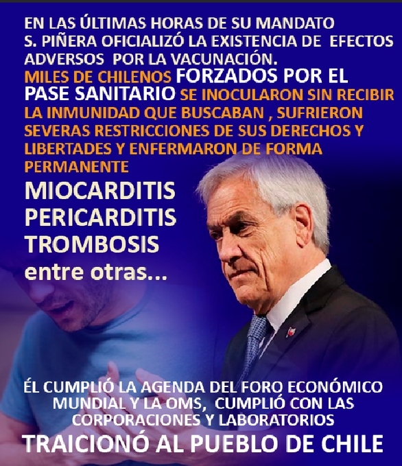 lenantesur's tweet photo. 🇨🇱#Agenda2030; 3 Años de Dictadura Sanitaria...Que continúa hasta hoy con Plan paso a paso Inconstitucional con el Merluzo..La prensa globalista. ¡¡No habla de esto, Nuestros parlamentarios No hablan de esto...Nadie habla en Chile... Despierta Chile!! https://t.co/LVv6HGkiTe