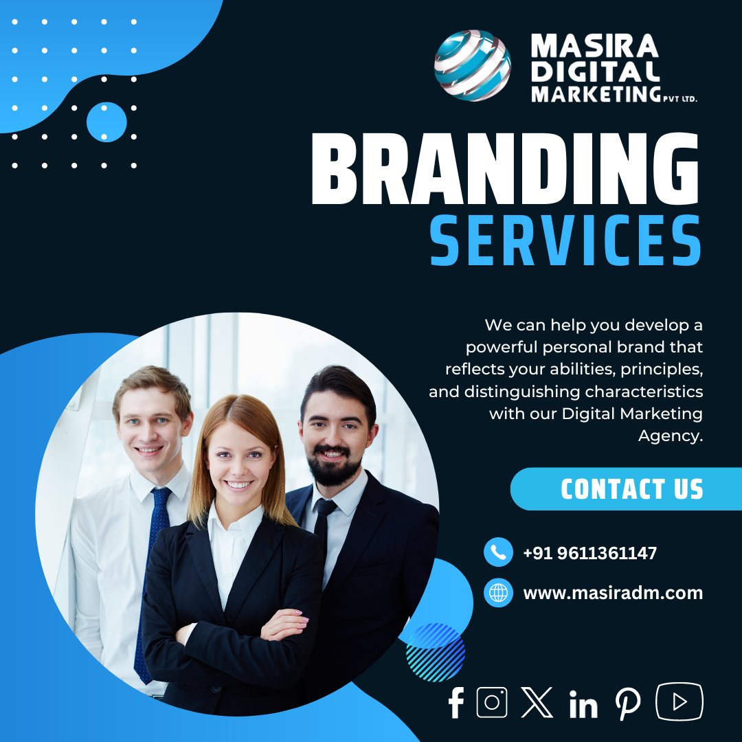 MasiraLtd's tweet photo. 🎉 Branding Services: Taking your brand to new heights! 🚀✨
Contact us: +91 9611361147
Visit Us: https://t.co/H1TYtE8OCd
#digitalmarketingagency #digitalmarketing #brandingservices #businessgrowth #brandidentity #masira #bengaluru #wednesday #banknifty #IndianFlag #India https://t.co/Xjp3rUY8EY