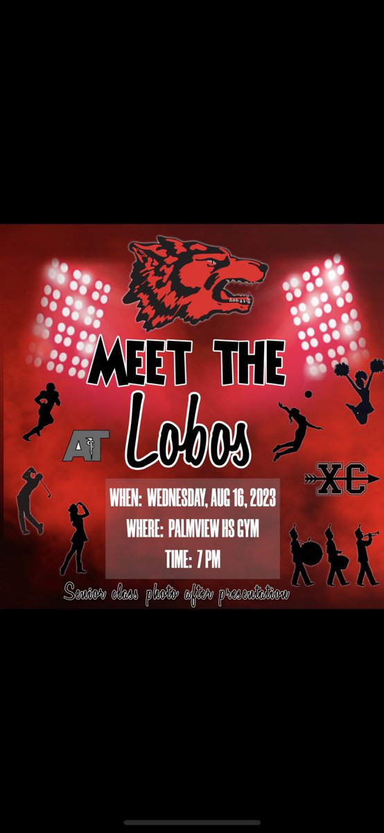 lobosathletics's tweet image. Come and Meet your Palmview Fall Athletes and Fine Art Performers on Wednesday August 16 at 7:00 pm inside LOBOS NATION GYM.👊🏻👊🏻