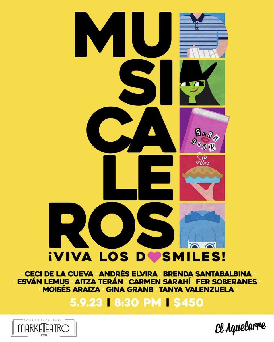 👀😱

Mis teatreros, no pueden perderse este increíble concierto en <a href="/MarketeatroR/">MarkeTeatro·Roma</a> , puedo jurar que estará de lujo!!

Por allá nos vemos… compren sus boletos!!

<a href="/ElAquelarre_/">El Aquelarre</a>