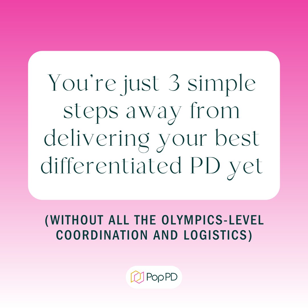poppdco's tweet photo. 📚 Teachers' favorite PD days? 👉 Choice, actionable content, differentiation. PopPD makes it easy for school leaders to provide dynamic PD w/these easy steps.
Join our "Flipped PD" trial and sign up at https://t.co/PyF6z4rRx1  #TeacherPD #ProfessionalDevelopment #SchoolLeaders https://t.co/vxAcD2hmht