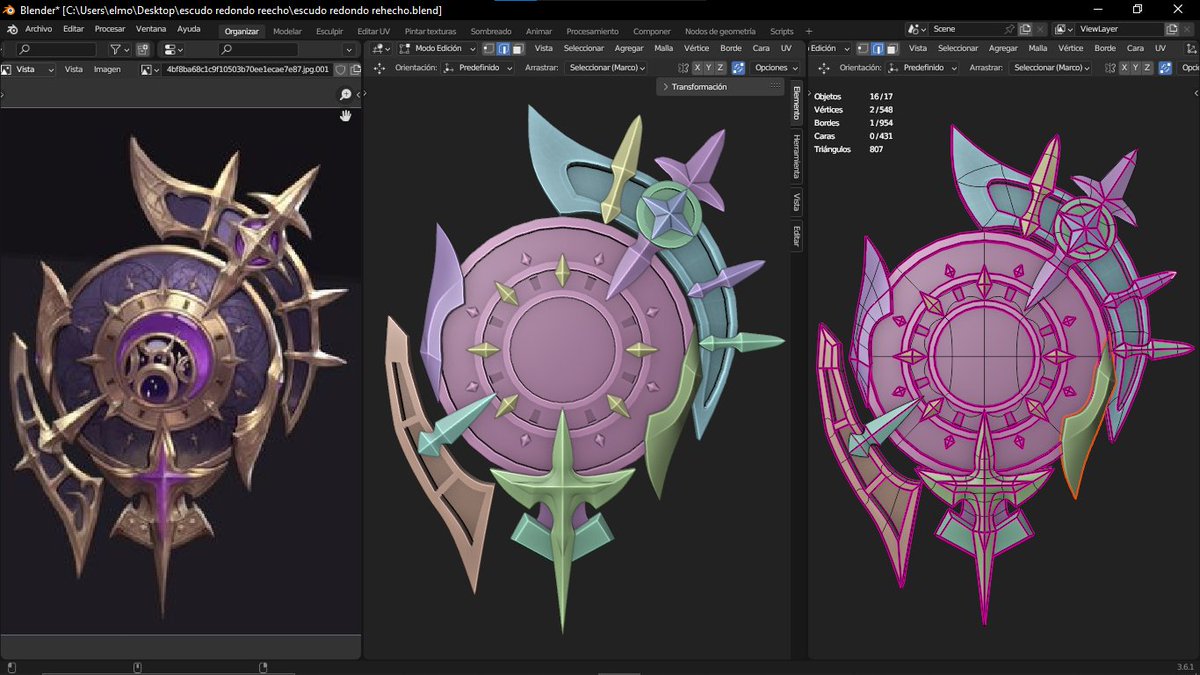 Chuchas_3D's tweet photo. Hi guys, I redid this shield, I think it turned out better, I liked redoing it :D
 #3DArt #blender3d #b3d #weapons ＃數字藝術   ＃デジタルアート #武器 #wipart #武器  #shield3D #3dmodeling #wireframe3d #RPG #fantasyweapon #fantasyart https://t.co/kMZsy57MlR