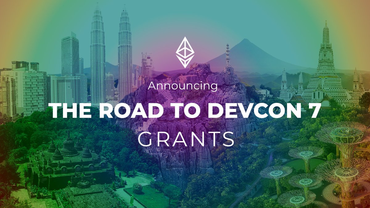 EFDevcon's tweet photo. The #RoadToDevcon Grants Round is currently open!

🌐 The Ethereum community is decentralized, and next year we are coming together in Southeast Asia. If you're located in SEA, consider organizing a meet-up while we wait for Devcon 7!

More information:
https://t.co/eK829nyRV7 https://t.co/6SymGoBUyY