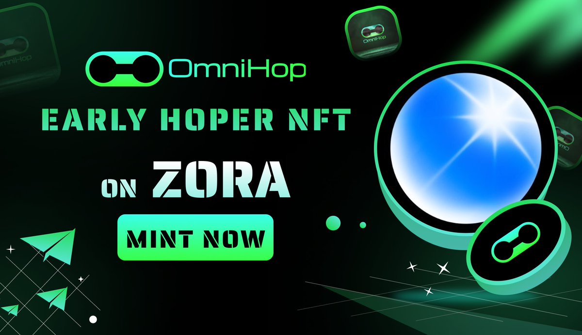 omnihop's tweet photo. Today, we’re officially announcing our OmniHop Testnet Early Hoper NFT on ZORA and Omni-Zora Role🟢

Mint now here 🔥 https://t.co/rVfljm2a2k

⏰ End date: 16th Sep 2023 💯

Then get your role at our Guild and your XP at our Zealy 🍻

#LayerZero #OmniHop #Omnichain #antiMEV #Airdrop