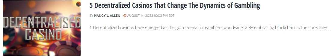 5 Decentralized Casinos That Change The Dynamics of Gambling (thecoinrepublic.com)