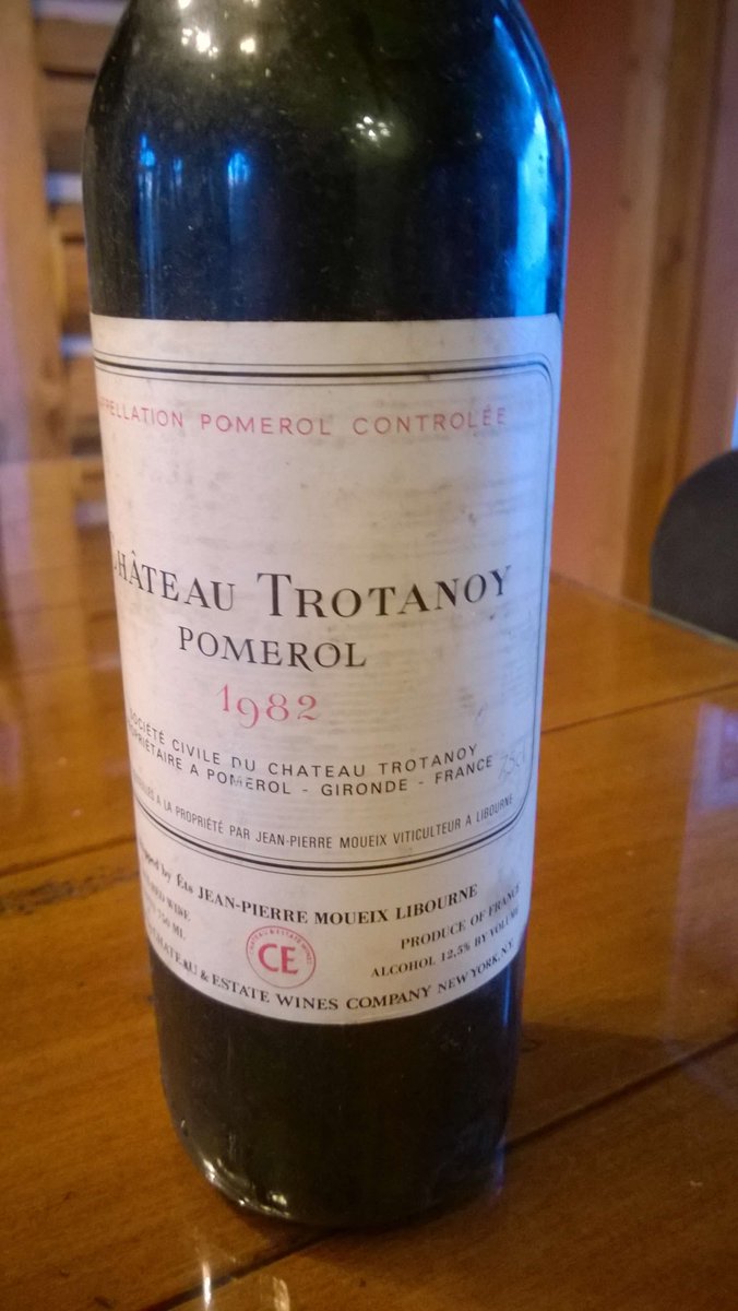 212/365 Days of Wines Under the Radar 

Château Trotanoy Pomerol 1982, Bordeaux, France

Dug deep into the wine cellar tonight to find this gem. Still alive and well, light cherry, cigar box, and truffle aromas. Smooth as silk on the palate. A = Amazing