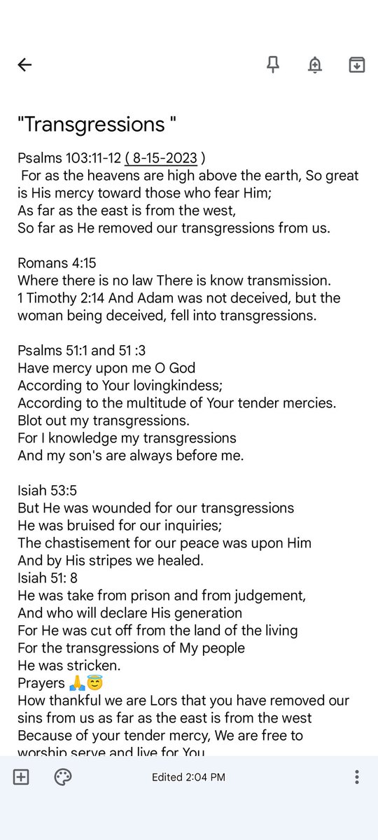 Good night everyone. I pray that you had a wonderful day. Tonight's word is "Transgressions". You know Jesus paid the ultimate sacrifice for our Transgressions, and He has the victory. There are times in our lives that we transgress against each other in so many ways.
