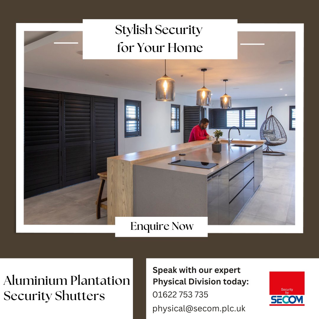 secomplc's tweet image. Enhance security, keep style! Discover sleek Aluminium Plantation Security Shutters: style &amp;amp; protection combined. Get your FREE quote today! 🏠🛡️ #SecurityStyle