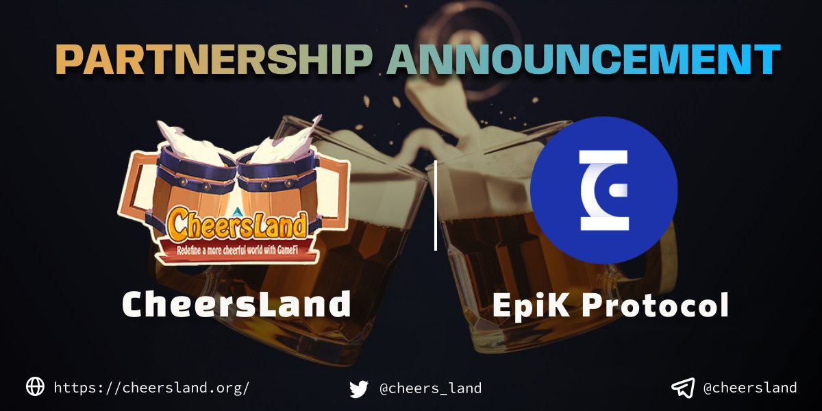 cheers_land's tweet image. 🎉 Uniting Powers: CheersLand x @EpikProtocol ! 🚀

CheersLand is thrilled to announce a groundbreaking partnership with Epik Protocol!

Get ready to explore new horizons in the world of gaming and blockchain. 

#CheersLand #EpikProtocol #GamingPartnership