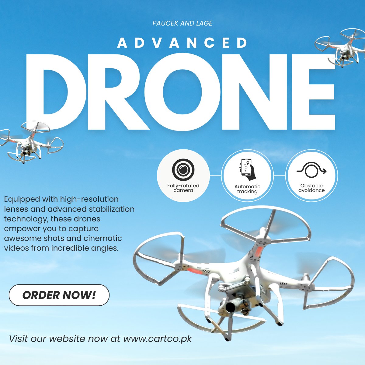 CartcoPakistan's tweet photo. Soar to new heights with DroneSky Quadcopter! 📷 Experience adrenaline-pumping 360° flips and turns that defy gravity. Capture breathtaking aerial shots and unleash your inner pilot. 
Order now ! https://t.co/RzYIZAOuRD
#cartco #DroneSkyQuadcopter #DroneSky #QuadcopterMagic https://t.co/LSB71cMuRY