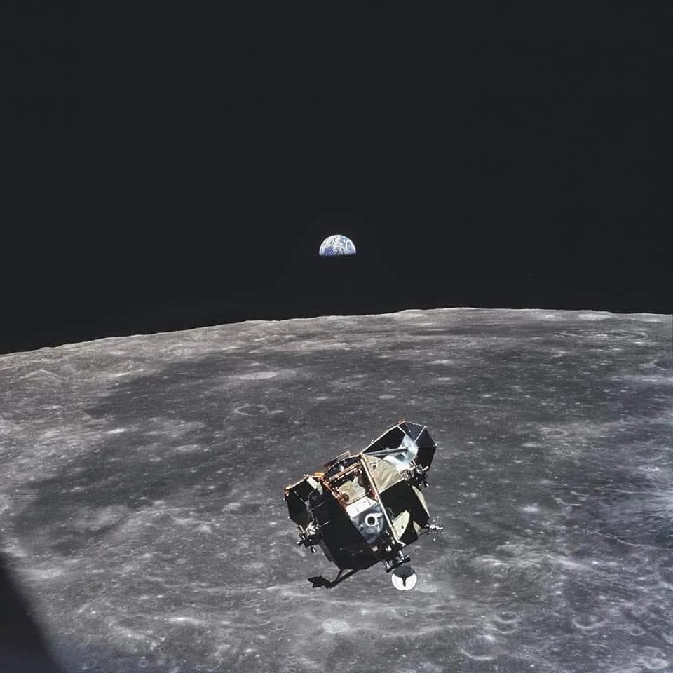 rarestorees's tweet image. Michael Collins took this picture of the lunar lander which Neil Armstrong and Buzz Aldrin where inside. Behind is Earth. 

The photo has become known as “Everyone in the world except Michael Collins.”