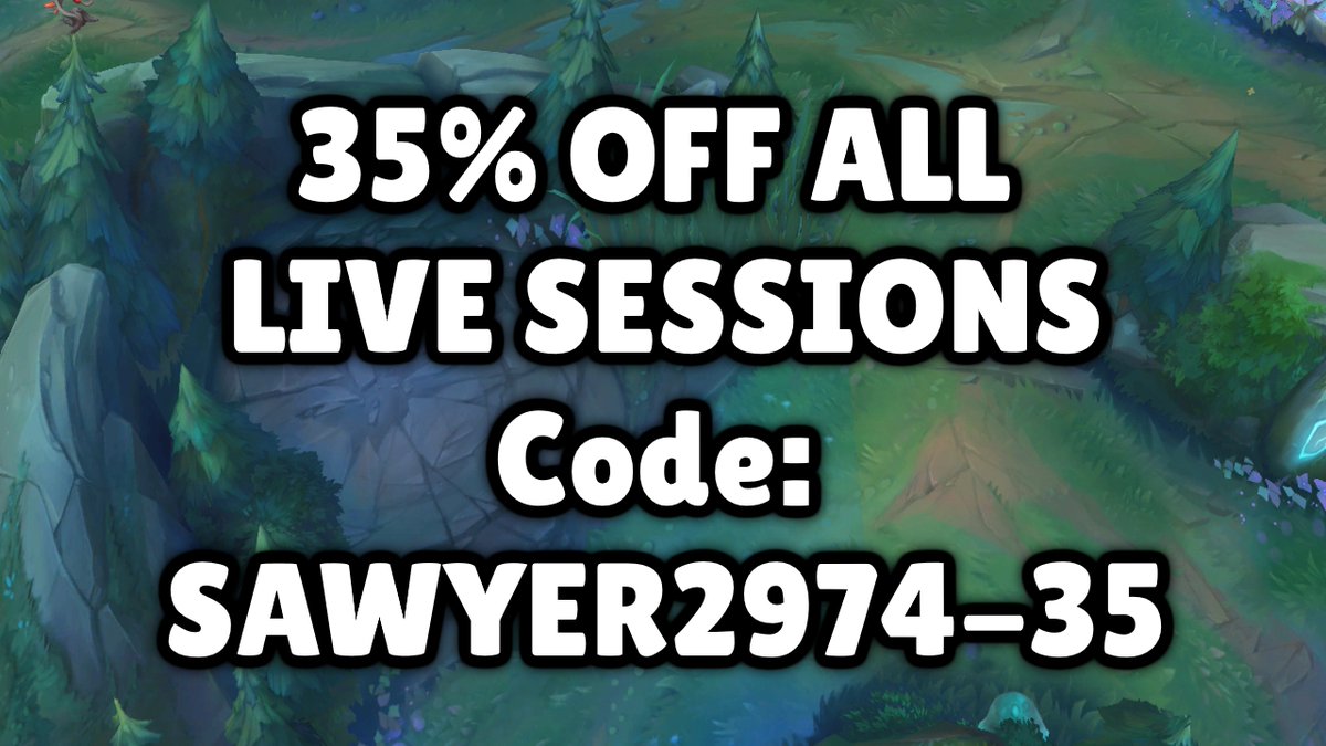 SawyerJunglelol's tweet image. 35% off VOD Review ( ONLY $20) with code : SAWYER2974-35

I can show you how to path 
how to win lane
how to talk to girls
how to lose money betting with Forest 

all the info you need! ONLY LAST FOR 3 DAYS BUY NOW!!!! : metafy.gg/@sawyer2974