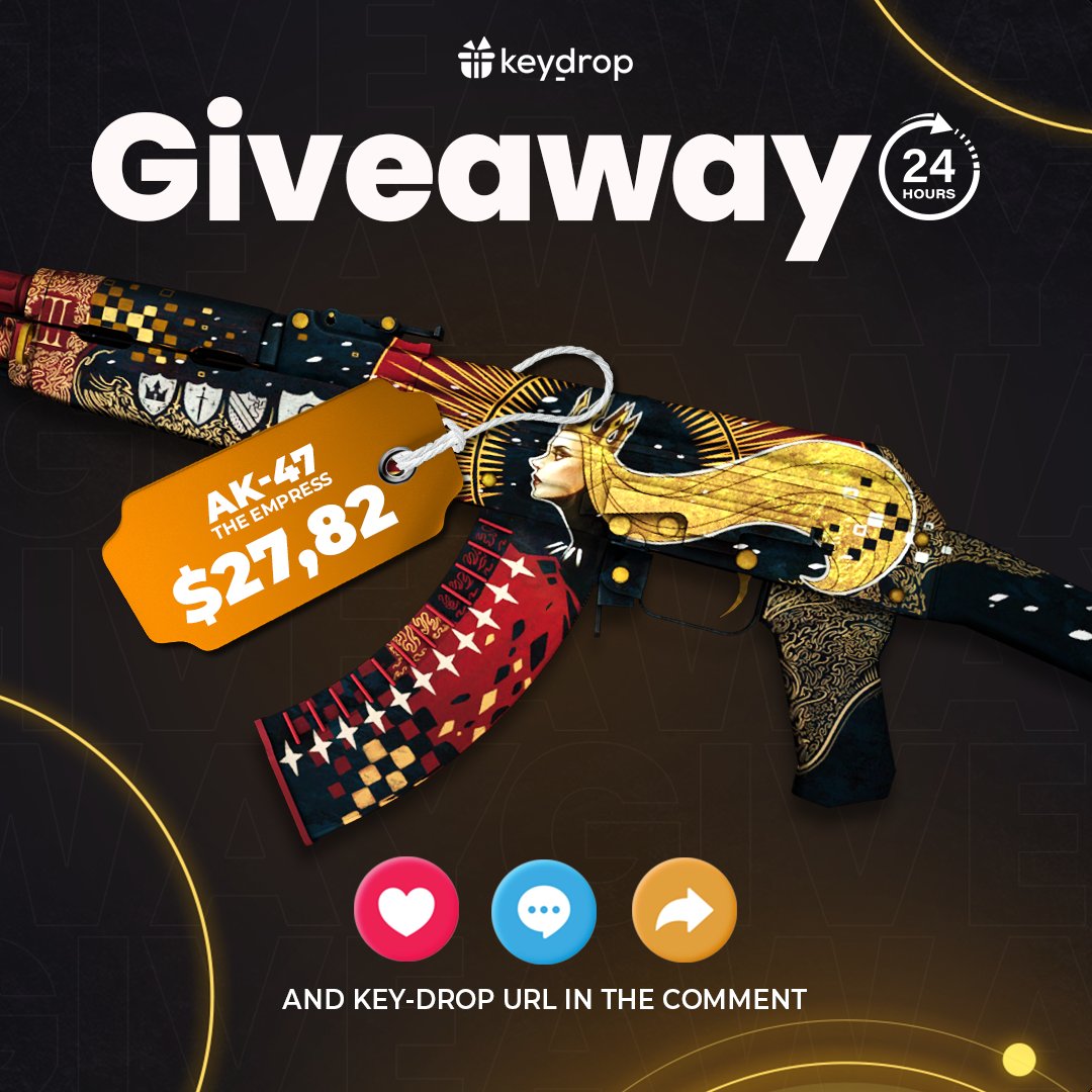 keydropcom's tweet image. Giveaway on AK-47 | The Empress 🎁

👊 Just leave ❤️ under the post!
🤝 Follow us!
🔁 Retweet!

⏰ Wait 24 hours!

#freeskins #csgoskinsgiveaway #csgoskinsfree #giveaway #airdrop #csgocases #csgocase #csgocommunity #csgoesport #skins #csgoskins #keydrop #keydropcom