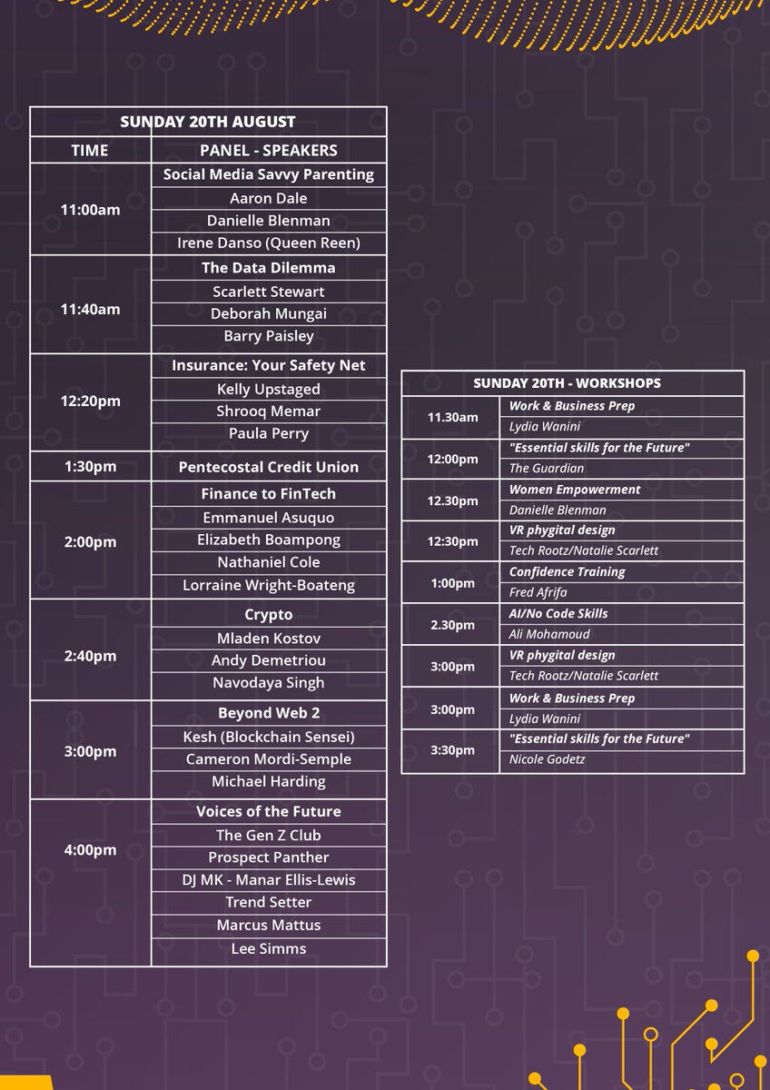 What do you usually do on Sundays?
 
This Sunday 20th August, join us at #BlackTechDay for #gaming, #talks, #workshops and more

Get your tickets NOW: blacktechday.com

<a href="/mrdextersimms/">Dexter Simms</a> <a href="/mulacakebakery/">Mulacakebakery.eth</a> <a href="/Croydonist/">Croydonist</a>