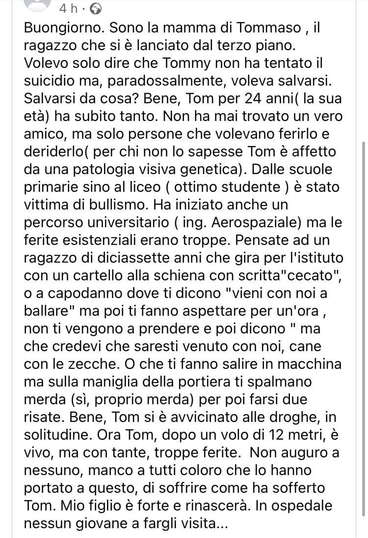 Posting the tragic story of #TommasoBacoli to raise awareness of what can happen when society and state fail and individual with #visionloss. All countries, especially #Italy in this case, must learn from this.
<a href="/RNIB/">RNIB</a>
<a href="/MacularSociety/">Macular Society</a>
<a href="/Moorfields/">Moorfields Eye Hospital NHS Foundation Trust</a>