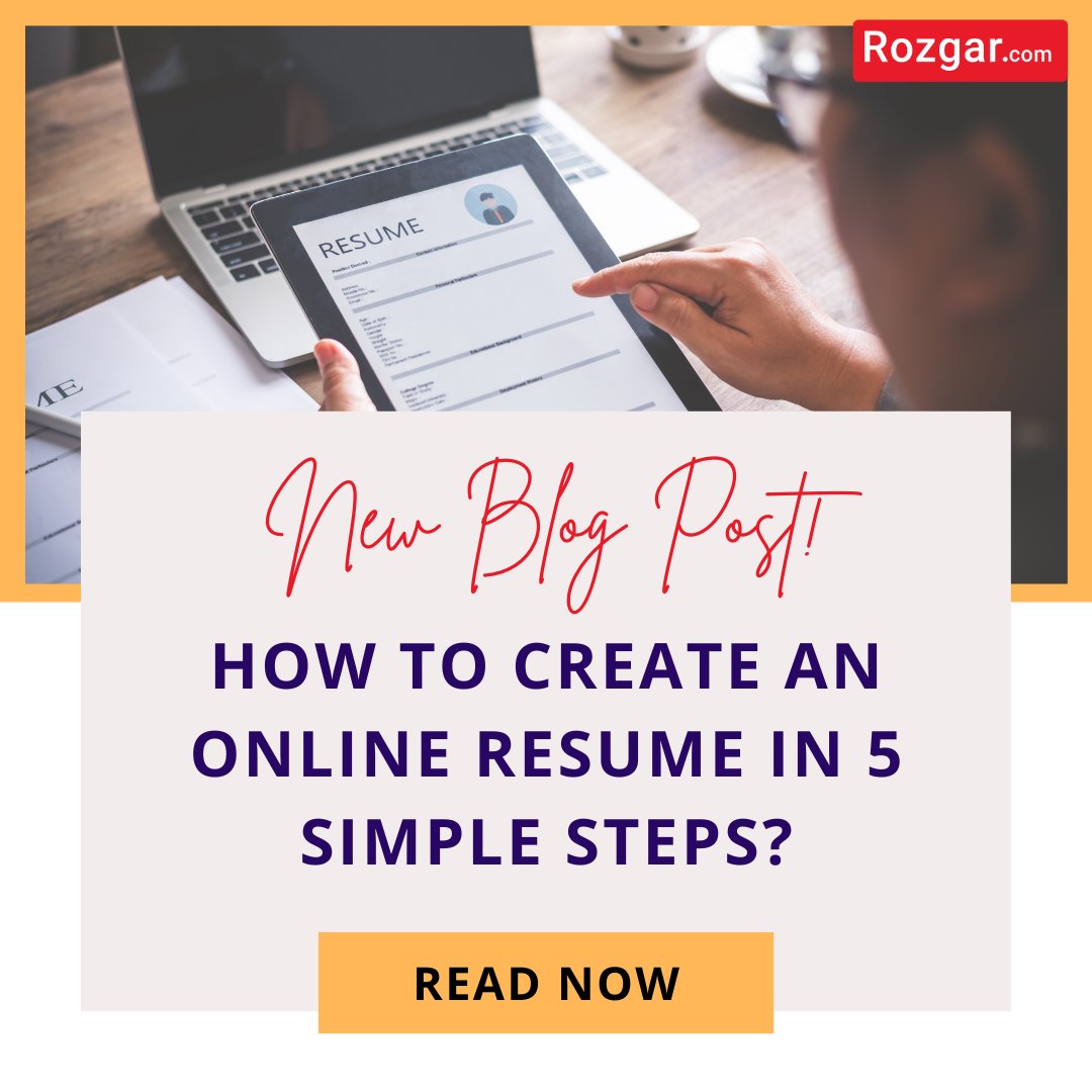 rozgar_India's tweet photo. Craft your perfect online #resume in just 5 #easy steps and stand out from the crowd!

Read our new #blog now - https://t.co/wsho74RmkZ

#rozgar #jobportal #jobseekers #freshers #cv #onlineresume #resumewriting #resumebuilding #resumebuilder #workexperience #skills #india https://t.co/6O7x62kIAP