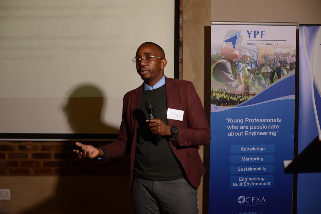 Keith Katyora, energy advisor discussing 'The Role of Young Professionals in Shaping South Africa's Energy Transition: Perspectives and Contributions' at the #YPImbizo currently underway in Midrand. #YoungProfessionals #EngineeringTheFutureNow