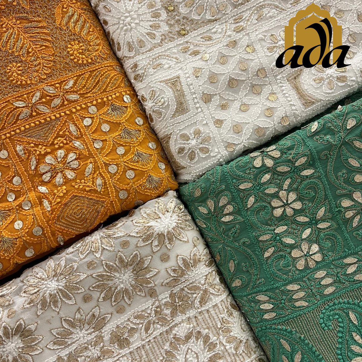 Adachikanstudio's tweet image. Ada Hand Embroidered Georgette Lucknowi Chikankari Unstitched Kurta Dupatta Set With Gota Patti Work 
#AdaChikan #Chikankari #UnstitchedFabric #LucknowChikan #Chikankari #LucknowChikan #georgettekurta #chikankariongeorgeette #chikankari #gottapattiwork #whitework #greenwork