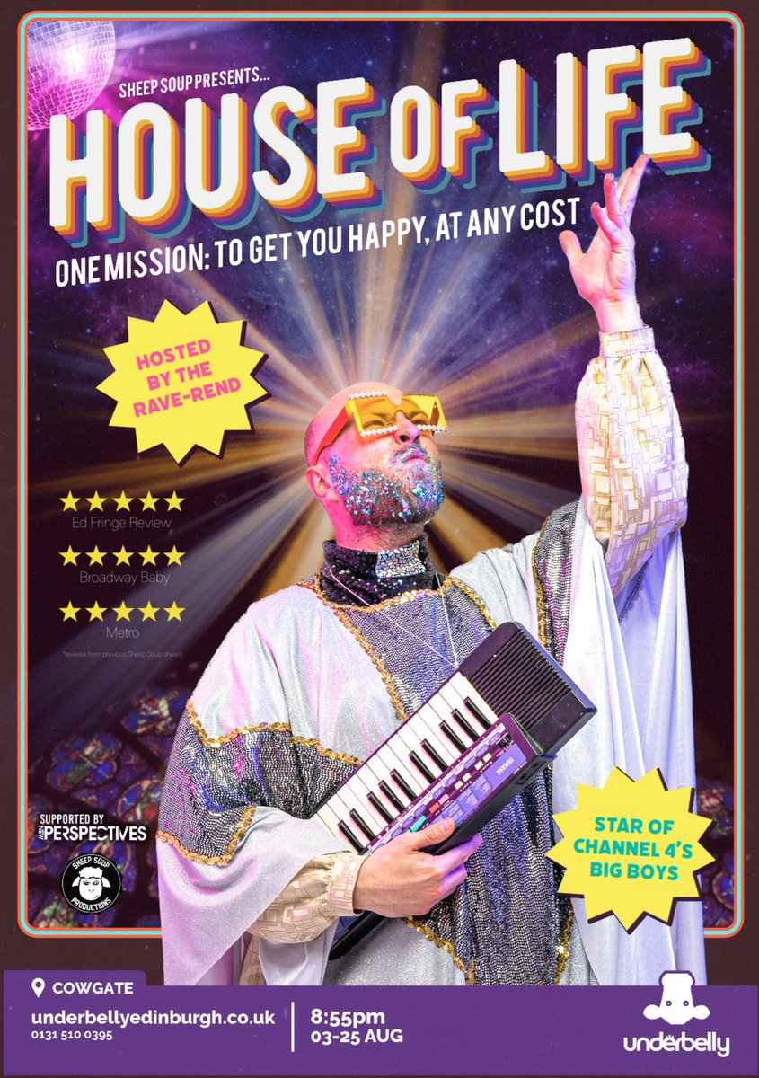 BWelchben's tweet photo. @joehullait hey Joe. Ben here from Big Boys. We’d love to have you down to House Of Life. One Part Sermon. One Part Purge. Three Parts Party. Hosted by the RaveRend. And we got 5* from Torygraph yesterday (should we celebrate this..?) 8.55pm cowgate! https://t.co/xaxoFKuuk0