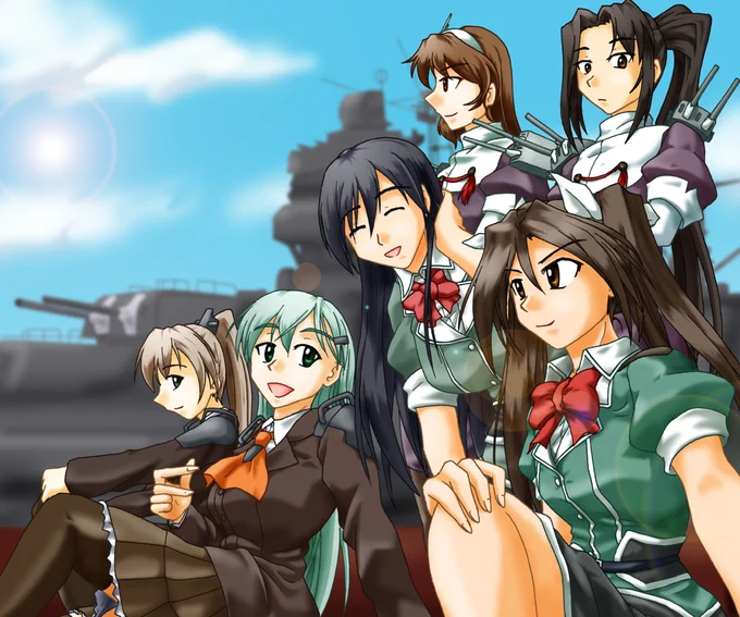 #既掲でもいいのでとにかく重巡洋艦を貼ろうよし、貼ろう。旧2-5周回メンバー。 