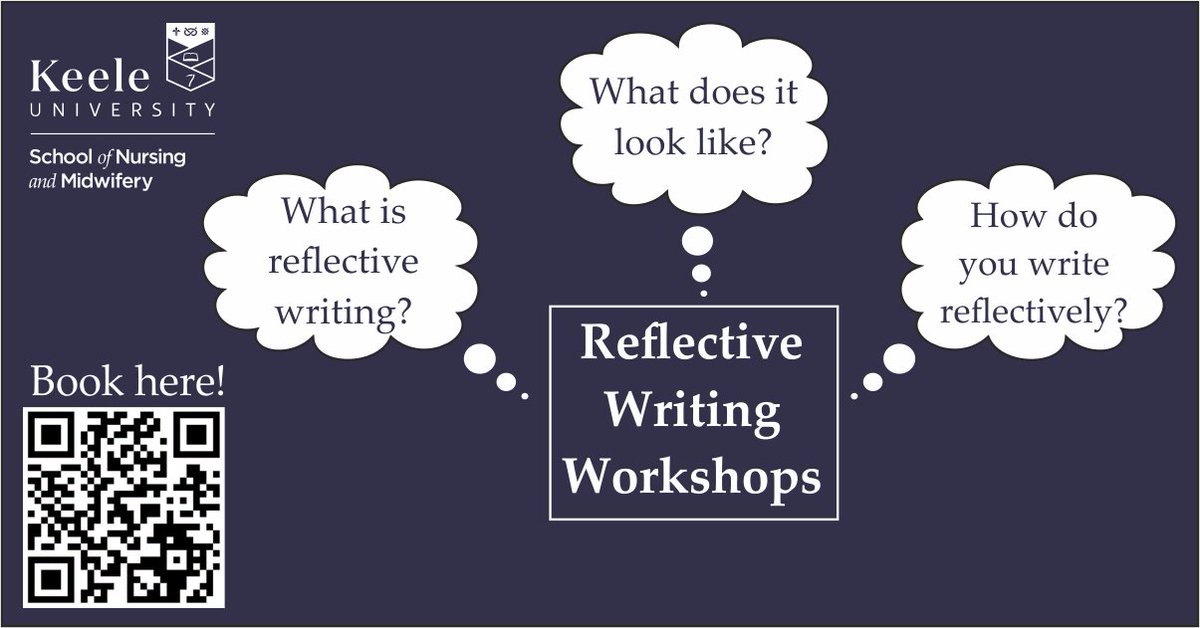 Reflective writing - a three part series over August and September, of one hour workshops, aimed at those who are new to reflective writing. Either in person or via Teams - you choose. Sign up below or access the QR code for dates and times. forms.office.com/e/cgmVhDNV2N
