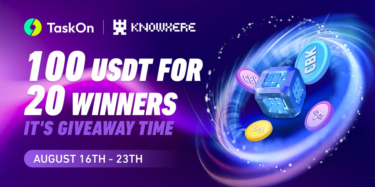 🏆 Attention! We are launching an exciting giveaway event on the Taskon platform where you have a chance to win an incredible $100 USDT!   
👉taskon.xyz/campaign/detai…
🚀Join our mission and register with us to showcase your talent. 
#KnowHere #airdrop #whitelist #web3 #Giveaways