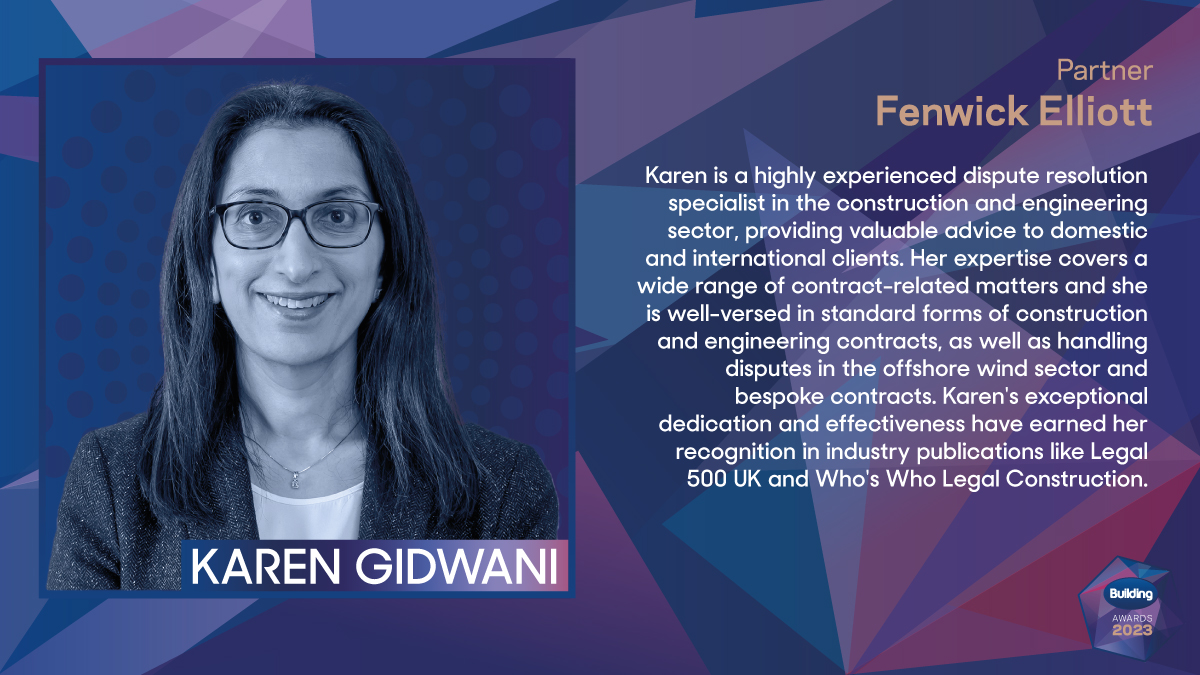 Partner Karen Gidwani joins the panel of expert industry judges for the 2023 @buildingawards. She looks forward to working with the other judges to consider the wealth of talent and innovation in the UK construction industry. For more information, visit: building-awards.com/buildingawards…