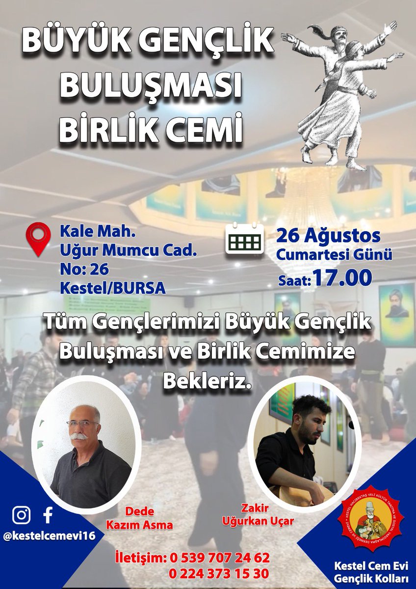 Tüm canlarımızı bekleriz🙏🏻

#alevi #semah #bursa #kestel #aleviyim #cemevleriibadethanemizdir #deyiş