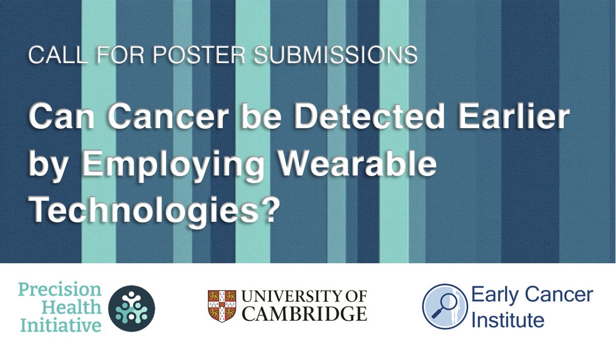 Caroline Watson (@carolinewatson) on Twitter photo Can cancer be detected earlier by employing wearable technologies?
📢 Call for abstracts! Researchers from academia and industry are invited to submit abstracts for our workshop <a href="/Cambridge_Uni/">Cambridge University</a> on 20th Oct 2023.
⏰Deadline for abstracts: 6th Sept 2023.
👉🔗bit.ly/wearables-canc… Can cancer be detected earlier by employing wearable technologies?
📢 Call for abstracts! Researchers from academia and industry are invited to submit abstracts for our workshop <a href="/Cambridge_Uni/">Cambridge University</a> on 20th Oct 2023.
⏰Deadline for abstracts: 6th Sept 2023.
👉🔗bit.ly/wearables-canc…