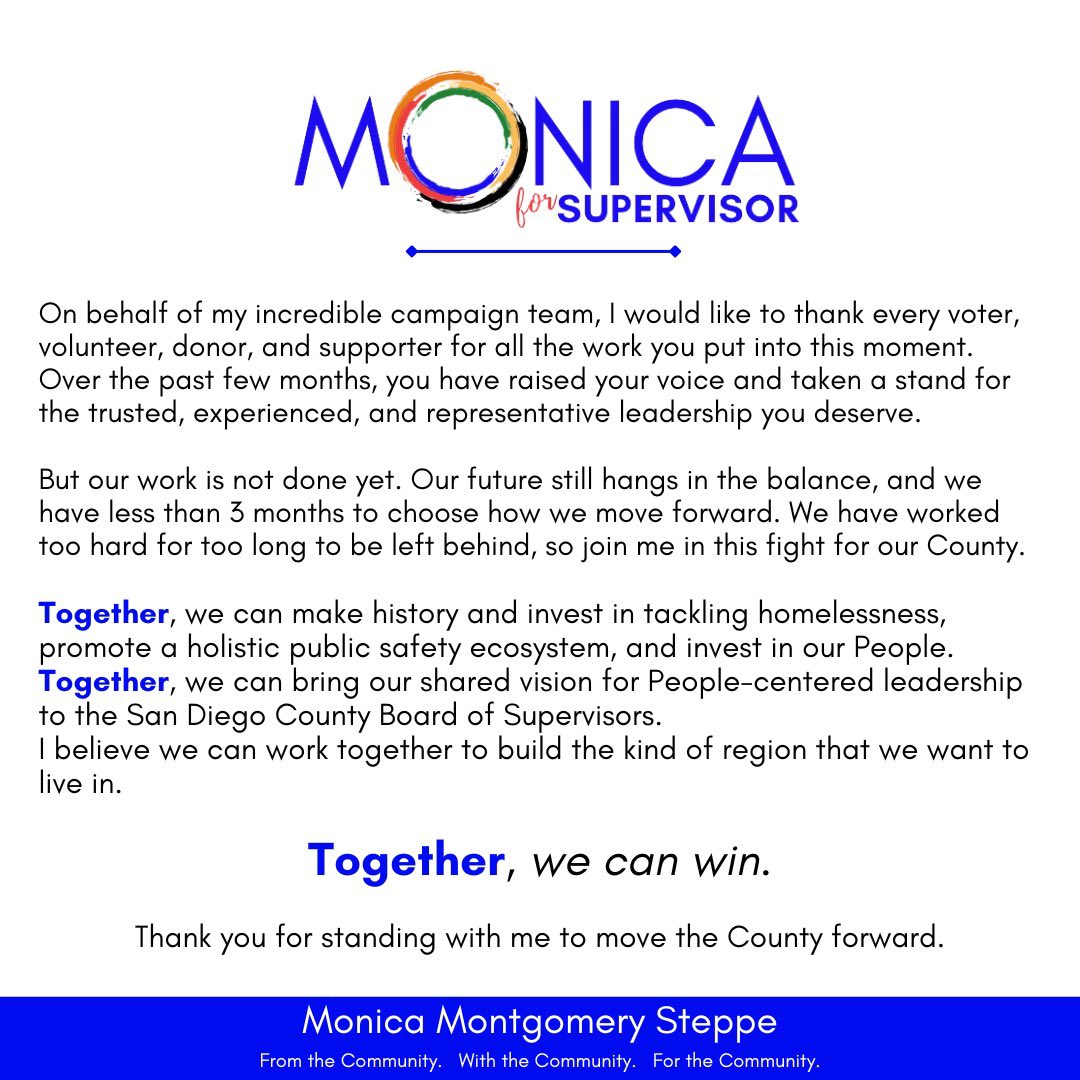 While we wait for every vote to be counted and every voice to be heard — we are feeling optimistic about the future of San Diego County.