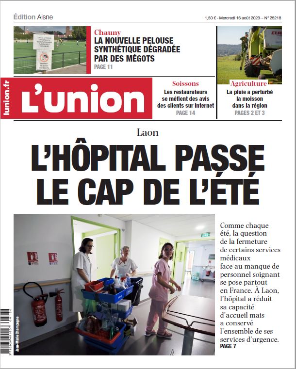 _lunion's tweet image. A la une de #lunion ce mercredi 16 août : la pluie a perturbé la moisson dans la région; et l'hôpital de #laon passe le cap de l'été. Consultez votre édition en ligne ➡ lunion.fr