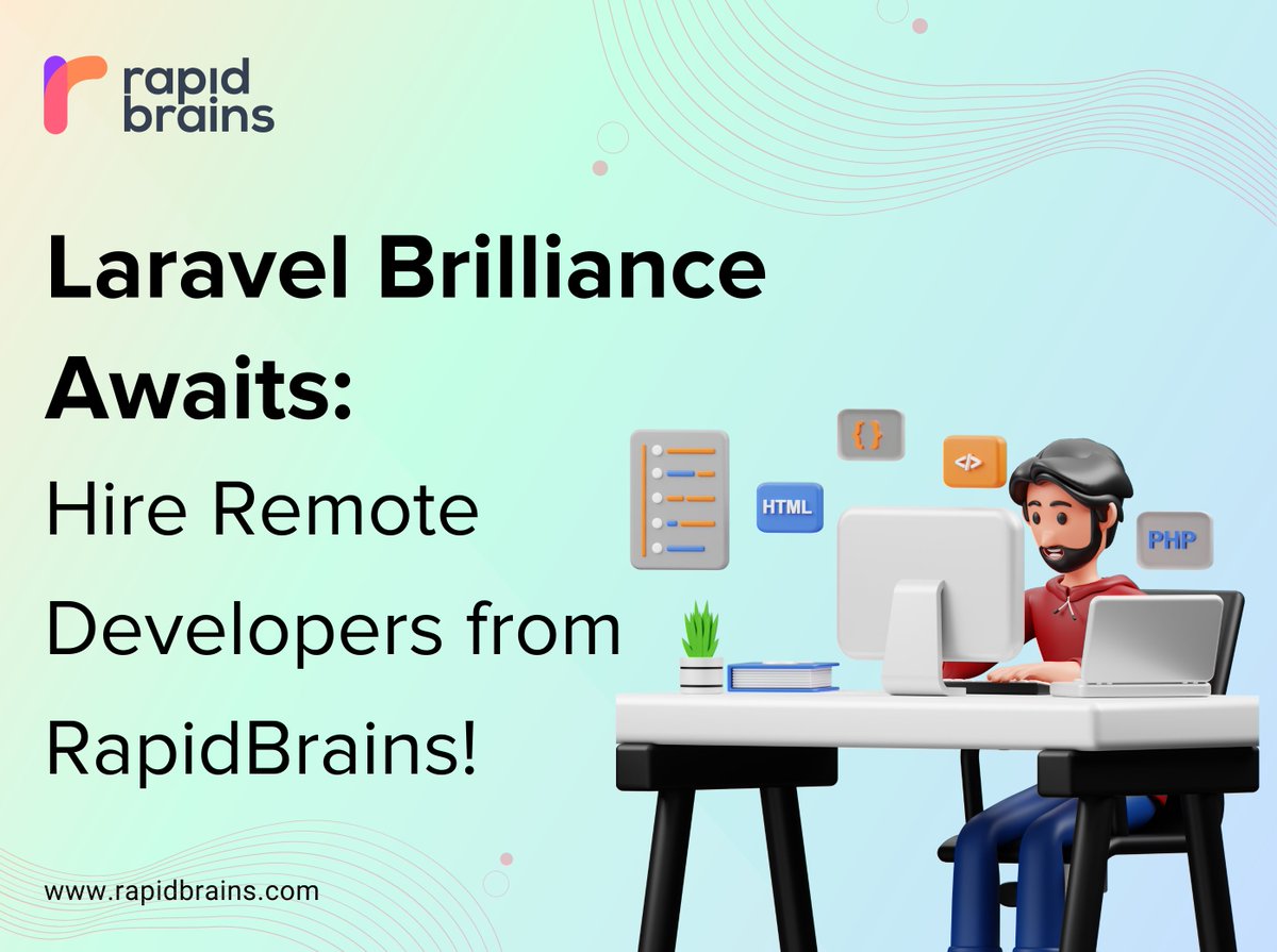 rapidbrains's tweet image. Power up your projects with top-tier remote Laravel developers from RapidBrains.
Learn more: rb.gy/ihxju
#RemoteDevelopment #LaravelExperts #InnovationHub #VirtualTeams #GlobalTalent #CodingSolutions #TechCollaboration #DigitalInnovation #RapidBrains