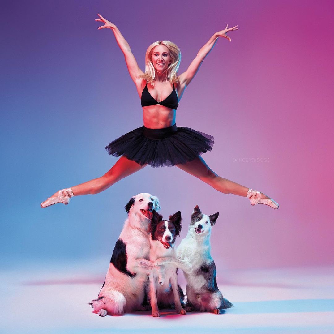 Dancer. <a href="/maxinehupy/">Maxine Hupy</a> 
Dogs - Hero, Marvel &amp; Loki, <a href="/thesupercollies/">The Super Collies</a> 
Photo Credit: Dancersanddogs 

Dancers Love Dogs