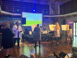 waoigc's tweet photo. Happy @Aus_ScienceWeek! Did you come down to anti-conference last weekend? We had a great time taking the audience back in time to check out some amazing fossil specimens and how geochemistry can be used to study them 🦖@inspiringaus @Geology_Ale @MadisonTripp_ @LM_Brosnan https://t.co/LrnfIhj2PQ