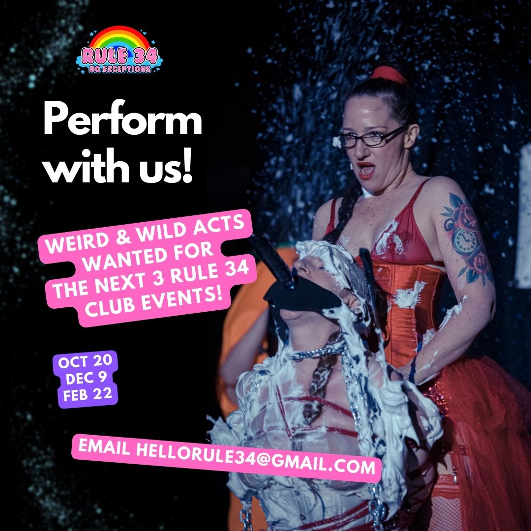 Rule34Club's tweet photo. Want to perform at an upcoming Rule 34? We're taking pitches now for 3 Sydney shows!
Email hellorule34@gmail.com https://t.co/QgXyAMWJxw