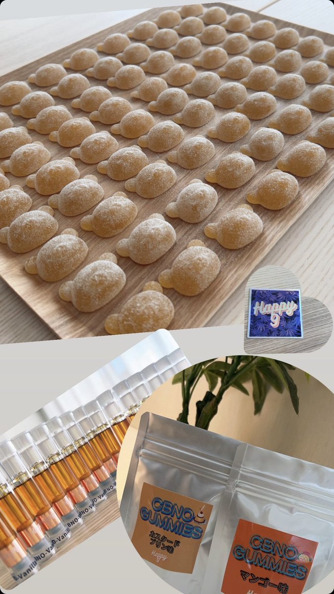 Happy9Mana's tweet image. 大好評CBNOグミ❤️🙌

是非1度お試し下さい
TikTok始めました☆
happy9.jp

マンゴー🥭
カスタードプリン🐥⸒⸒

#CBNO
#CBD
#HHCPO