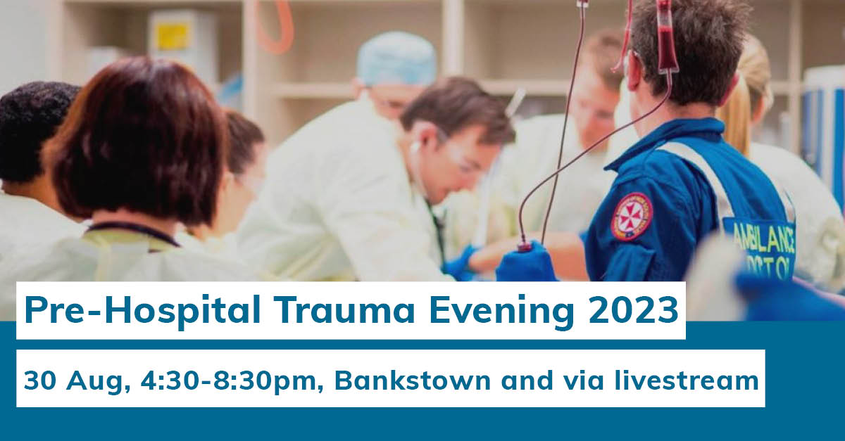 Join @nswitim and @NSWAmbulance at a Pre-Hospital Trauma Evening on 30 August, 4.30-8.30pm, at Bankstown Aerodrome and via livestream. Program and registration: bit.ly/3OVaXCz #nswhealth #trauma @mmdinh @psarrami