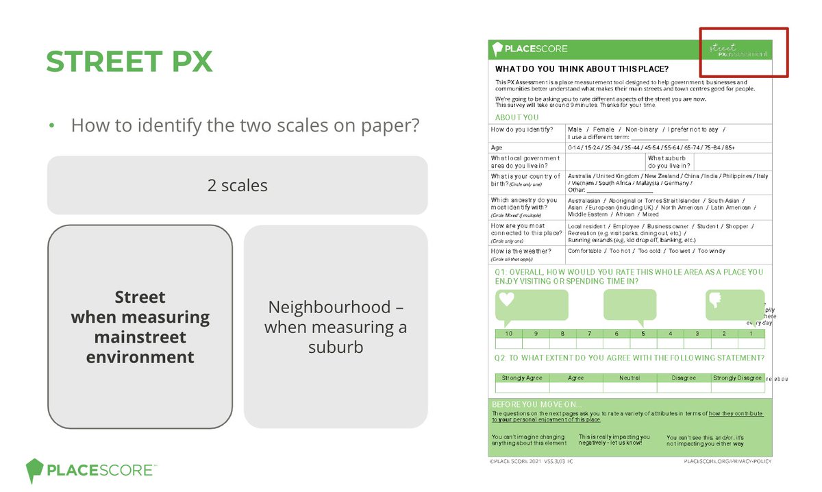 Place_Score's tweet image. What’s your PX?

PX = Place Experience - it’s the most important way to understand how your mainstreet is performing - from the perspective of your community – the customers! 

You can book a presentation for your organisation here:
calendly.com/place_score/pl…