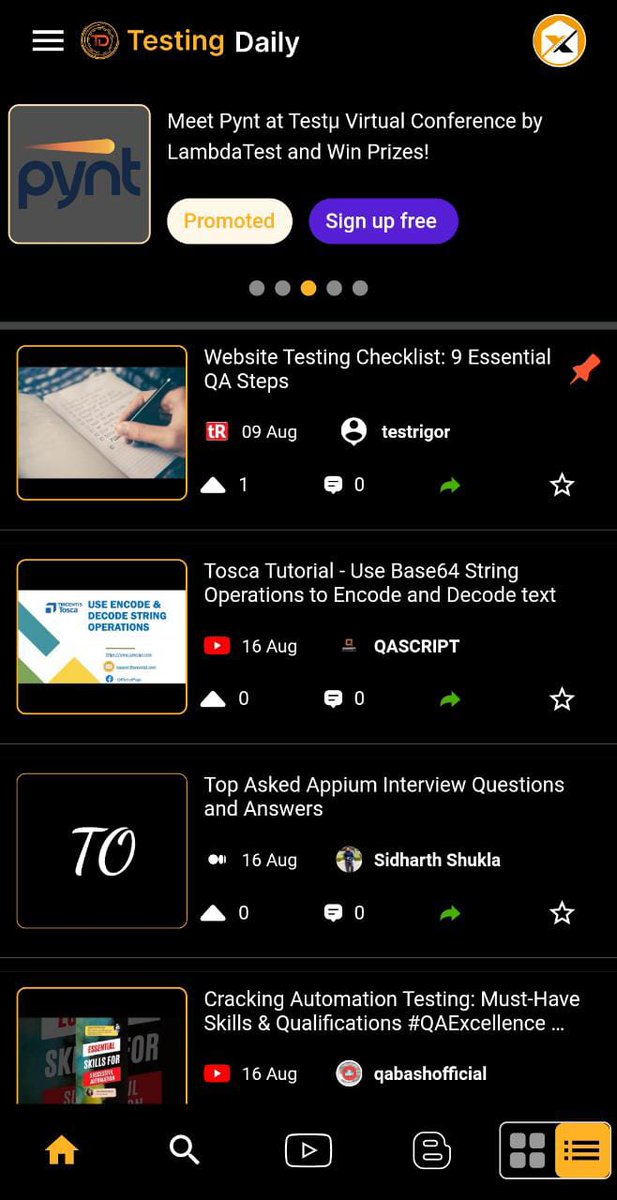 SH_TestingDaily's tweet photo. What’s trending in #SoftwareTesting? ✅
Install the #TestingDaily App & Check it out ⬇️🎉
https://t.co/bWAgr6FYAA
Congratulations & thanks for creating amazing content for community
@testrigor, #QASCRIPT, #SidharthShukla, #qabashofficial https://t.co/yNkirHNobj