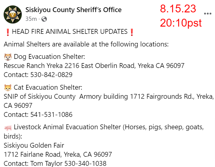 stacey_hb_'s tweet image. 8.15 2010pst #HeadFire #SiskiyouCounty
#AnimalEvac #livestock #horses