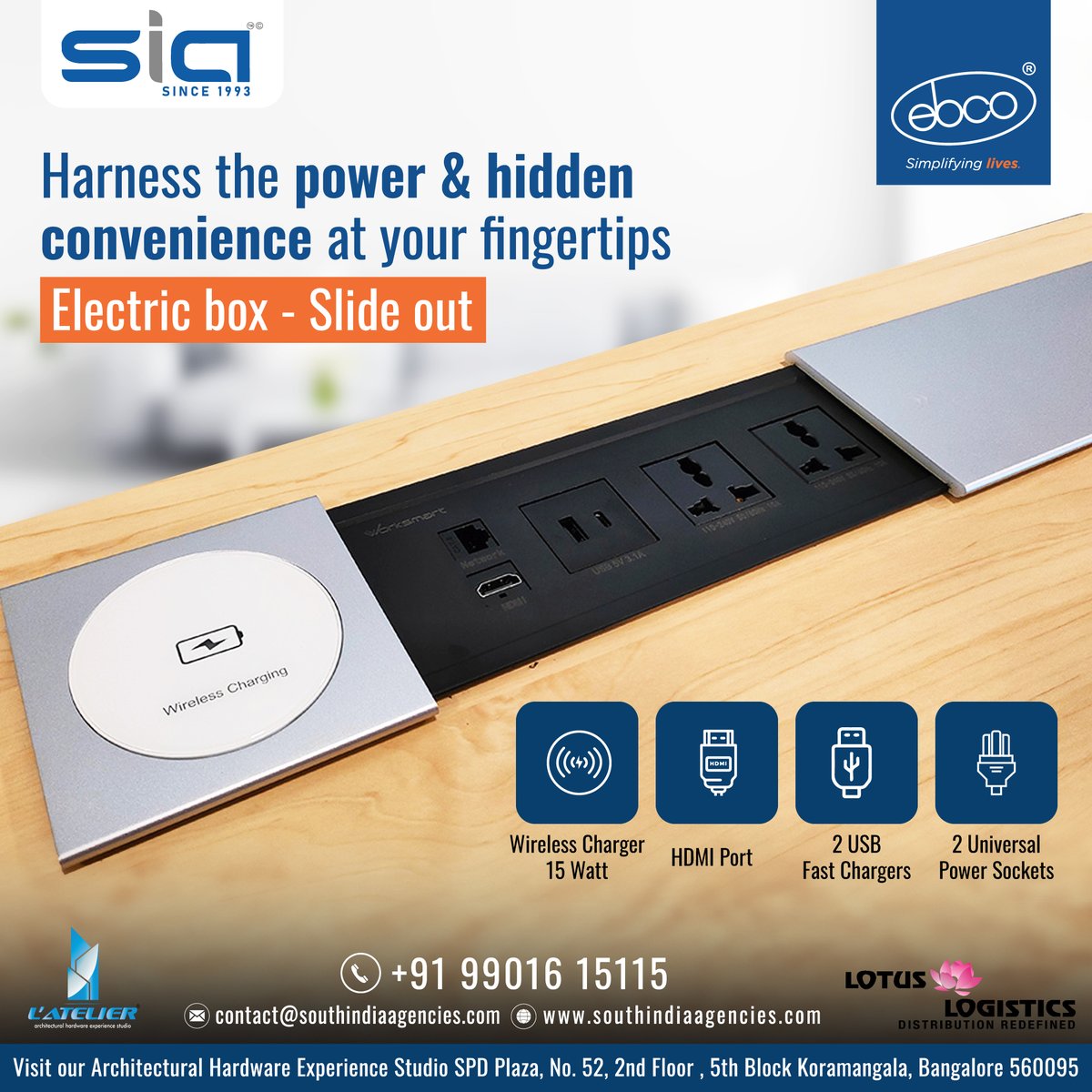 south_agencies's tweet image. Ebco's Electric Box - Slide Out is a game-changer for convenience and functionality. With a simple push, it smoothly glides out, revealing hidden electrical outlets,making it effortless to connect and power your devices.
#southindiaagencies #sia #ebco #drawers #electric #sliders