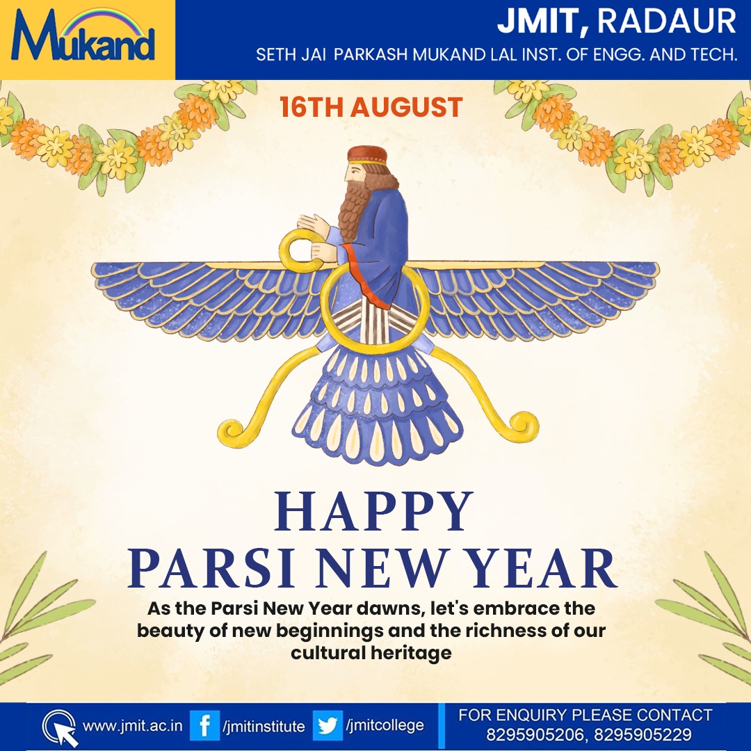 JmitCollege's tweet image. May this auspicious occasion inspire us to write new chapters of growth, unity, and success.

Happy Parsi New Year!

.

.

.

#parsinewyear2023 #navroz #navrozmubarak #newyear #persiannewyear #parsi
#spring #springtime #springequinox #equinox #jmit #jmitradaur