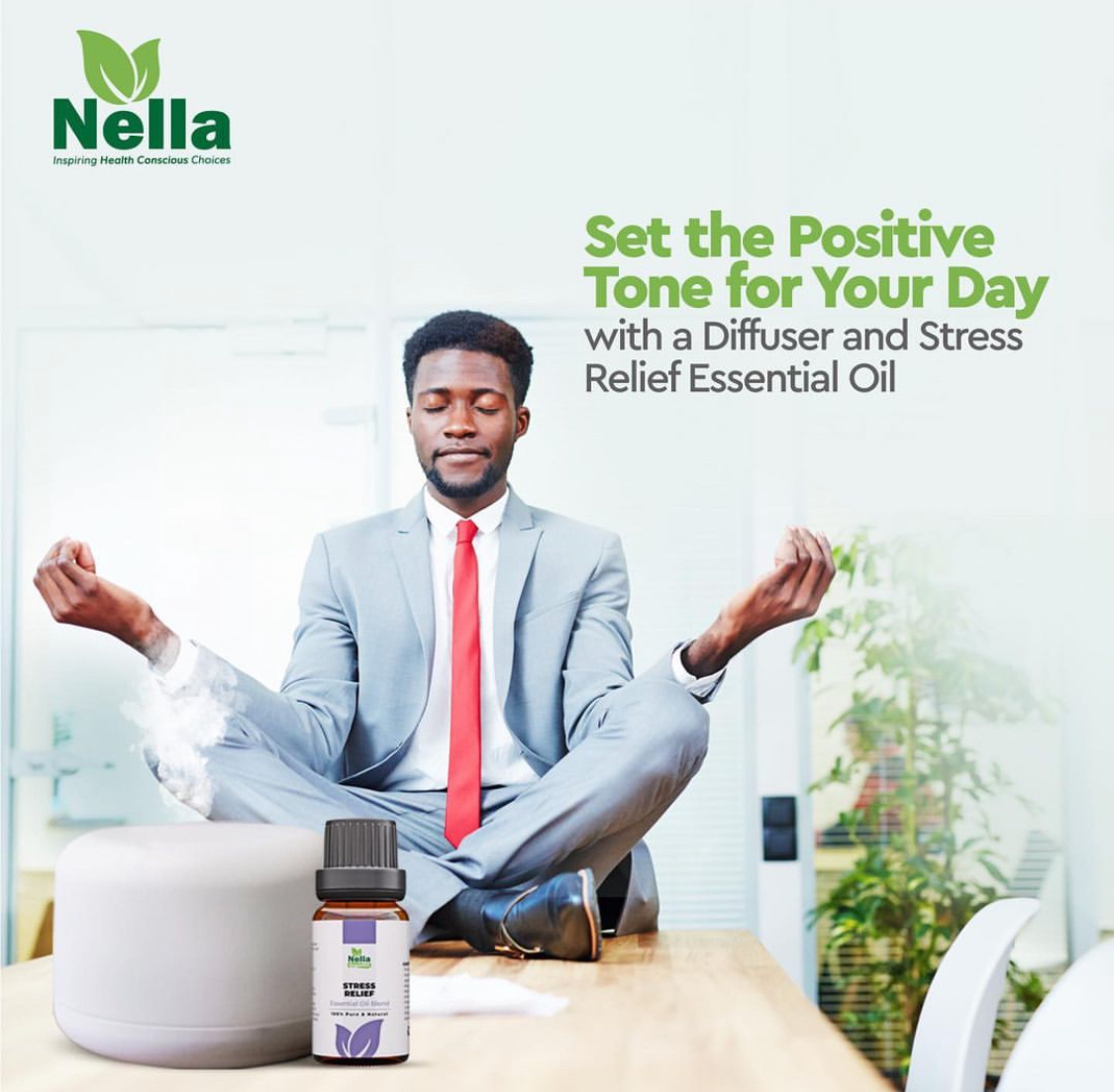 Infuse positivity into your day with aroma. Elevate your mood, banish stress, and seize the day with a tranquil spirit. 🌿☀️ #nellawellness #StressRelief